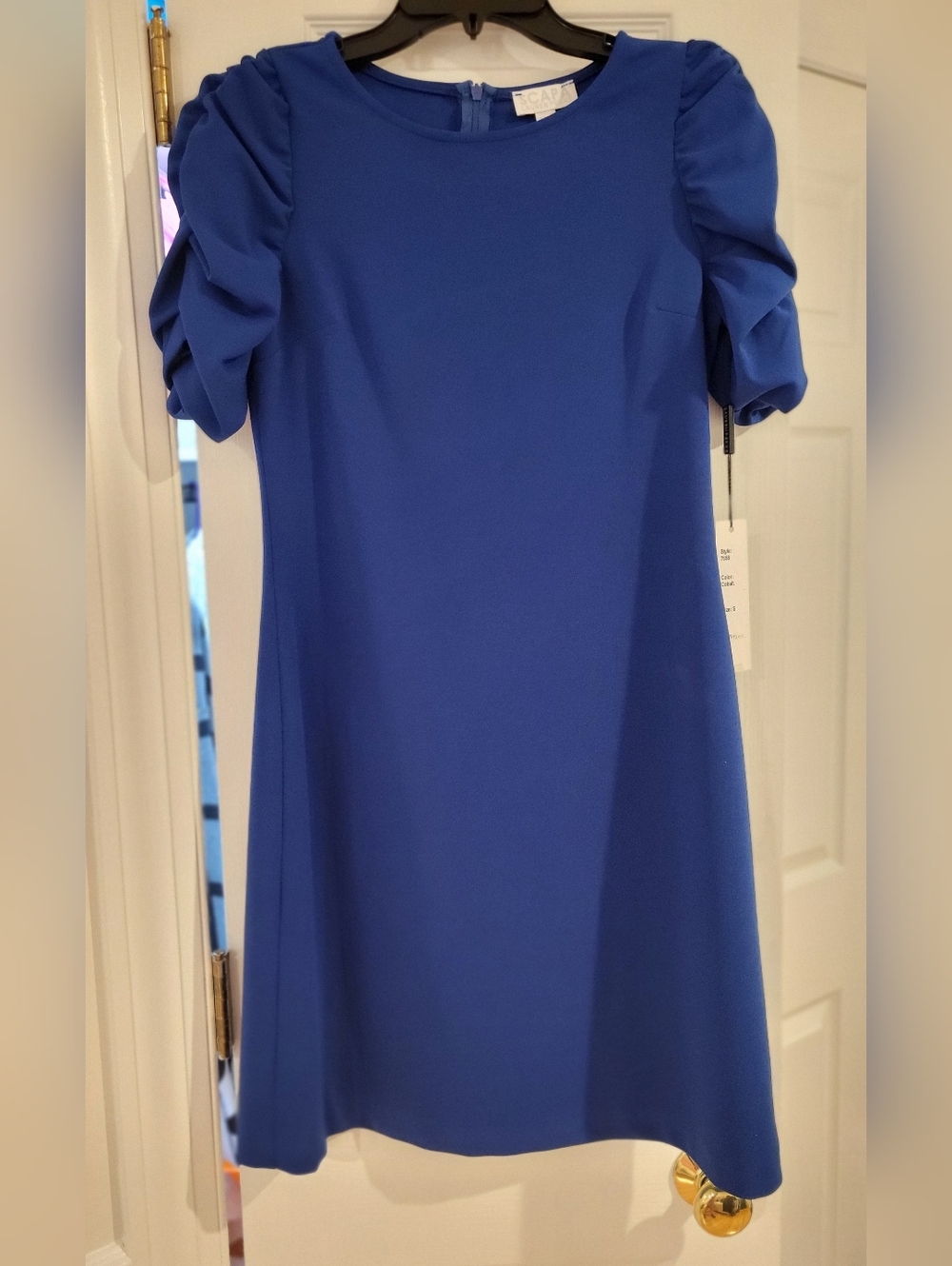 Scarpa Royal Blue Puff-Sleeve Mini Dress